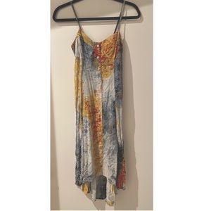 SOLD- Bar III Midi Hi-Low Button-Down Splatter Dress